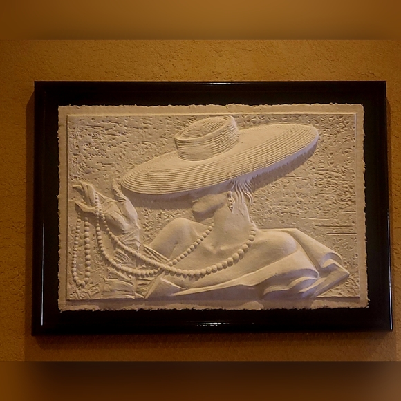 Vintage Alexsander Danel Cast Paper Relief Sculpture~ “Sophisticated Lady V” - Picture 3 of 8
